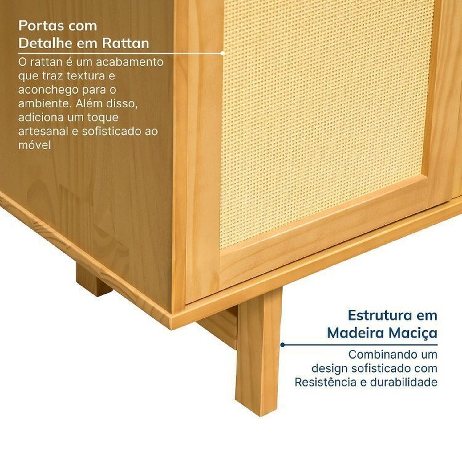 Kit Balcão 4 Portas Rattan com Cristaleira Porta Ripada Magna Cabecasa Madeiramadeira - 10