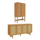 Ver imagem 3 de Kit Balcão 4 Portas Rattan com Cristaleira Porta Ripada Magna CabeCasa MadeiraOriginals