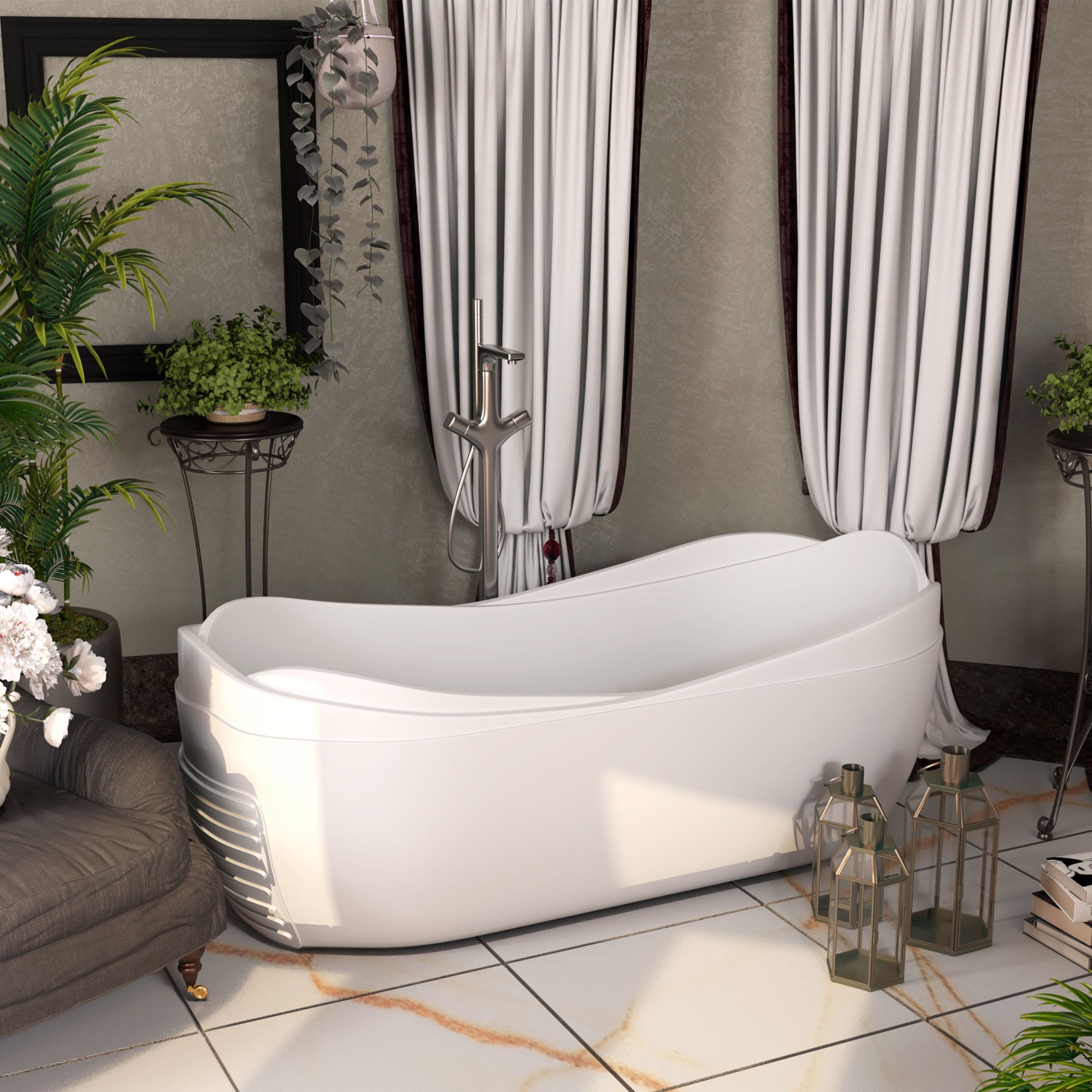 Banheira de Imersão  Saturnia 180cm X 85cm X 64cm  em Acrilico - 7