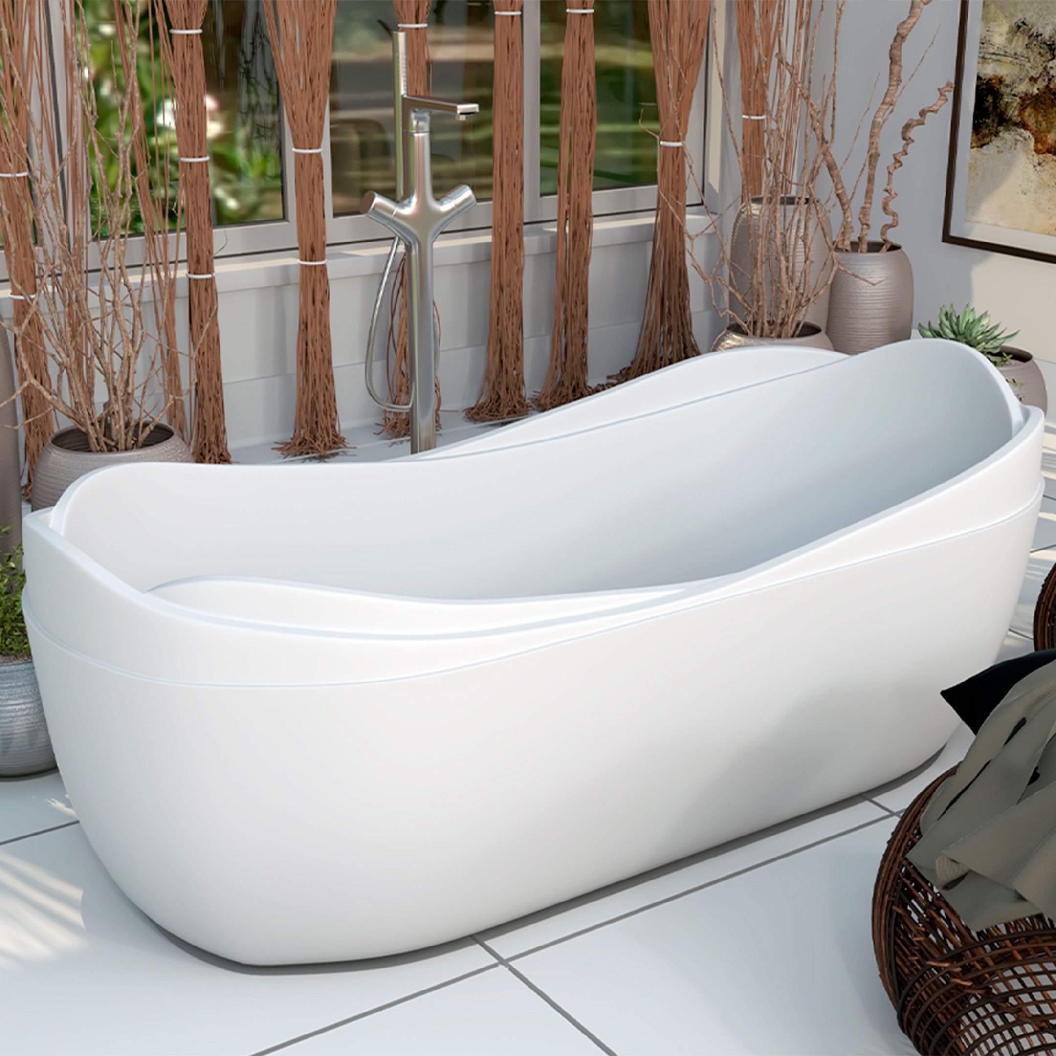 Banheira de Imersão  Saturnia 180cm X 85cm X 64cm  em Acrilico - 6