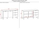 Ver imagem 4 de Balcão 2 Portas 3 Gavetas 160cm com Tampo Glam Freijó