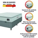 Ver imagem 6 de Cama Box Baú Colchão Casal Espuma D33 Vangogh Pillow Top 138x188x70cm Branco / Cinza Hellen