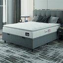 Ver imagem 2 de Cama Box Baú Colchão Casal Espuma D33 Vangogh Pillow Top 138x188x70cm Branco / Cinza Hellen
