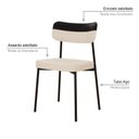 Ver imagem 5 de Kit com 2 Cadeiras para Sala de Jantar Mona Yescasa Bege/Areia Corriente/Preto