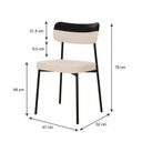 Ver imagem 4 de Kit com 2 Cadeiras para Sala de Jantar Mona Yescasa Bege/Areia Corriente/Preto