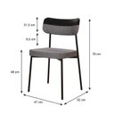 Ver imagem 4 de Kit com 2 Cadeiras para Sala de Jantar Mona Yescasa Cinza/Corriente/Preto