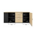 Ver imagem 7 de Mesa de Escritório Pedestal Presidente em L 190x160cm Executiva Tampo 30mm Armário Lateral 3 Gavetas