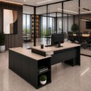 Ver imagem 2 de Mesa de Escritório Pedestal Presidente em L 190x160cm Executiva Tampo 30mm Armário Lateral 3 Gavetas