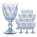 Ver imagem 1 de Jogo 12 Taças de Vidro Diamond Diamante Azul Metálico para Água 325ml Lyor
