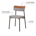 Ver imagem 5 de Kit com 2 Cadeiras para Sala de Jantar Mona Yescasa Cinza Corriente/Caramelo