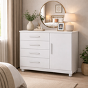 Ver imagem 2 de Cômoda Sapateira Florença com Porta e 4 Gavetas Branco