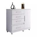 Ver imagem 1 de Cômoda Sapateira Florença com Porta e 4 Gavetas Branco