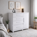 Ver imagem 3 de Cômoda Sapateira Florença com Porta e 4 Gavetas Branco