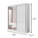 Ver imagem 3 de Guarda Roupa Mdf Atenas 2 Portas Espelho Branco