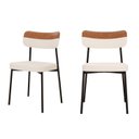 Ver imagem 1 de Kit com 2 Cadeiras para Sala de Jantar Mona Yescasa Branco/Palha Corriente/Caramelo