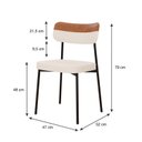 Ver imagem 4 de Kit com 2 Cadeiras para Sala de Jantar Mona Yescasa Branco/Palha Corriente/Caramelo