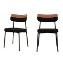 Ver imagem 1 de Kit com 2 Cadeiras para Sala de Jantar Mona Yescasa Preto/Caramelo
