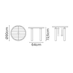 Mesa Tramontina Cassino 90 cm em Polipropileno Preto - 2