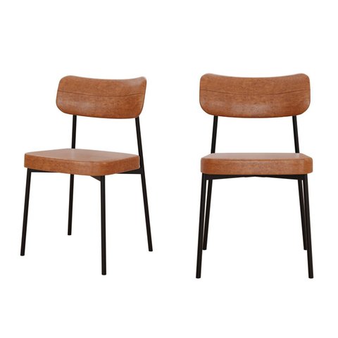 Kit com 2 Cadeiras para Sala de Jantar Mona Yescasa Marrom/Caramelo