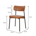 Ver imagem 4 de Kit com 2 Cadeiras para Sala de Jantar Mona Yescasa Marrom/Caramelo