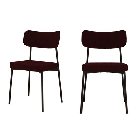 Kit com 2 Cadeiras para Sala de Jantar Mona Yescasa Vermelho/Bordô
