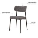 Ver imagem 5 de Kit com 2 Cadeiras para Sala de Jantar Mona Yescasa Cinza/Nuvem