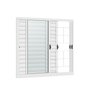Janelas de Aço Veneziana de Correr Lateral R-120 - 3 Folhas C/ Grade -vidro- Epox Branco:100x150 - 2