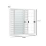 Janelas de Aço Veneziana de Correr Lateral R-120 - 3 Folhas C/ Grade -vidro- Epox Branco:100x150 - 3