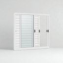 Ver imagem 1 de Janelas de Aço Veneziana de Correr Lateral R-120 - 3 Folhas C/ Grade -vidro- Epox Branco:100x150