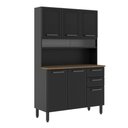 Ver imagem 1 de Cozinha Compacta Bertolini Estilo 6 Portas 2 Gavetas em Aço Grafite