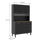 Ver imagem 2 de Cozinha Compacta Bertolini Estilo 6 Portas 2 Gavetas em Aço Grafite