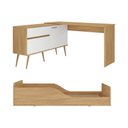 Ver imagem 3 de Kit Cama Infantil Montessoriana com Escrivaninha e Colchão Incluso Lume Multimóveis MP4824