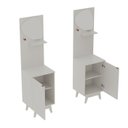 Ver imagem 6 de Aparador Multiuso com 1 Porta Gancho Prateleira e Espelho Orgânico Ap Branco