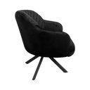 Ver mais imagens de Kit 2 Poltronas Decorativas Kitana Pés Preto Giratório Veludo Preto - Gran Belo