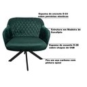 Ver imagem 3 de Kit 2 Poltronas Decorativas Kitana Pés Preto Giratório Veludo Preto - Gran Belo