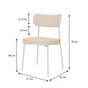 Ver imagem 4 de Kit com 2 Cadeiras para Sala de Jantar Mona Yescasa Bege/Areia Corriente/Branco