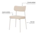 Ver imagem 5 de Kit com 2 Cadeiras para Sala de Jantar Mona Yescasa Bege/Areia Corriente/Branco