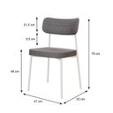 Ver imagem 4 de Kit com 2 Cadeiras para Sala de Jantar Mona Yescasa Cinza/Corriente/Branco