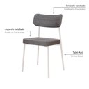 Ver imagem 5 de Kit com 2 Cadeiras para Sala de Jantar Mona Yescasa Cinza/Corriente/Branco