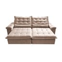 Ver imagem 5 de Sofá Retrátil e Reclinável 2,75m Cama inBox Big Fresh com SoftGel D40 Velupluma Bege