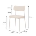 Ver imagem 4 de Kit com 2 Cadeiras para Sala de Jantar Mona Yescasa Branco/Palha Corriente
