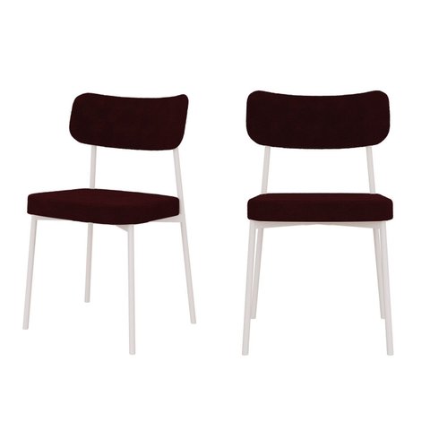 Kit com 2 Cadeiras para Sala de Jantar Mona Yescasa Vermelho/Bordô/Branco