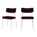 Ver imagem 1 de Kit com 2 Cadeiras para Sala de Jantar Mona Yescasa Vermelho/Bordô/Branco
