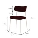 Ver imagem 4 de Kit com 2 Cadeiras para Sala de Jantar Mona Yescasa Vermelho/Bordô/Branco