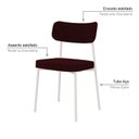 Ver imagem 5 de Kit com 2 Cadeiras para Sala de Jantar Mona Yescasa Vermelho/Bordô/Branco