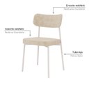 Ver imagem 5 de Kit com 2 Cadeiras para Sala de Jantar Mona Yescasa Bege/Vanilla/Branco