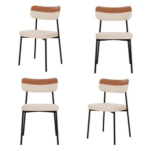 Kit com 4 Cadeiras para Sala de Jantar Mona Yescasa
