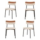Ver imagem 1 de Kit com 4 Cadeiras para Sala de Jantar Mona Yescasa Bege/Areia Corriente/Caramelo