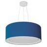 Lustre Pendente Cilíndrico Duplo Vivare Md-4124 Cúpula em Tecido 50x25cm - Bivolt - Azul Marinho - B - 1