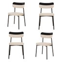 Ver imagem 1 de Kit com 4 Cadeiras para Sala de Jantar Mona Yescasa Bege/Areia Corriente/Preto